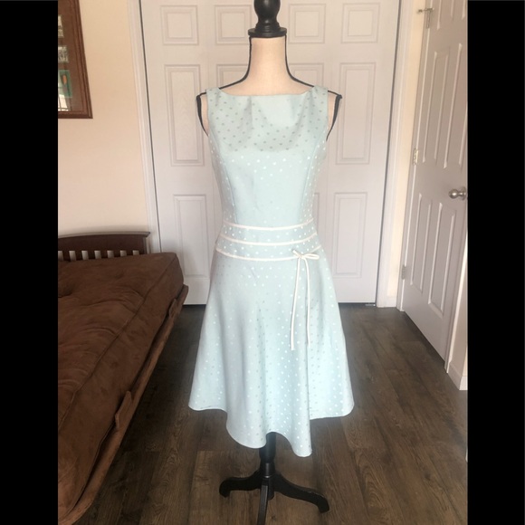 M’S GRACY baby blue heart patterned dress - Picture 1 of 6